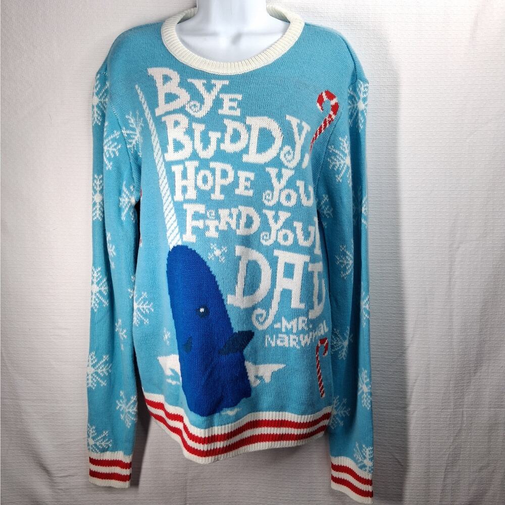 Elf The Movie Mr.‎ Narwhal Sweater Women's Size Medium Bye Buddy Christmas Ugly